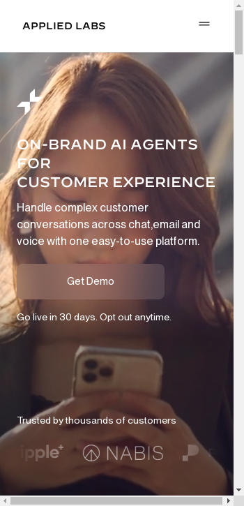 appliedlabs.ai mobile screenshot b2b website scoring