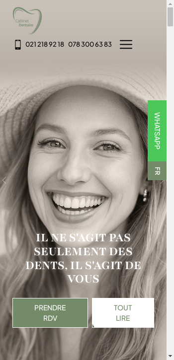 dentiste-cote-gare-bussigny.ch mobile screenshot b2b website scoring