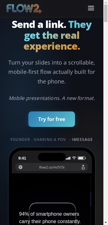 flow2.co mobile screenshot b2b website scoring