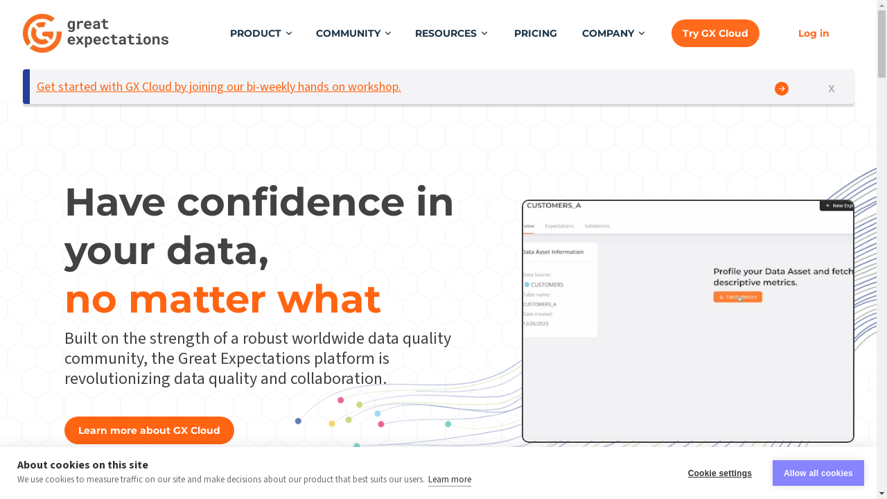 greatexpectations.io desktop screenshot b2b webiste scoring