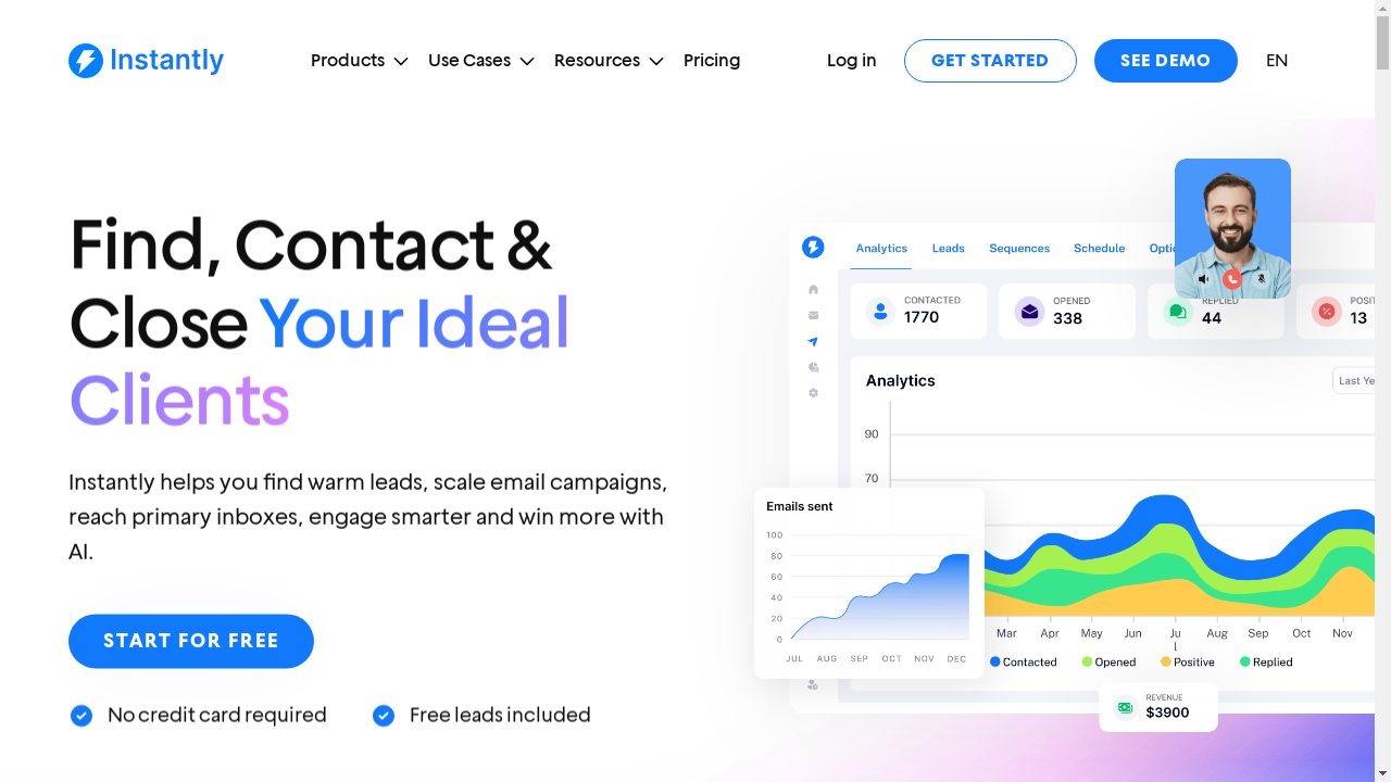 instantly.ai desktop screenshot b2b webiste scoring