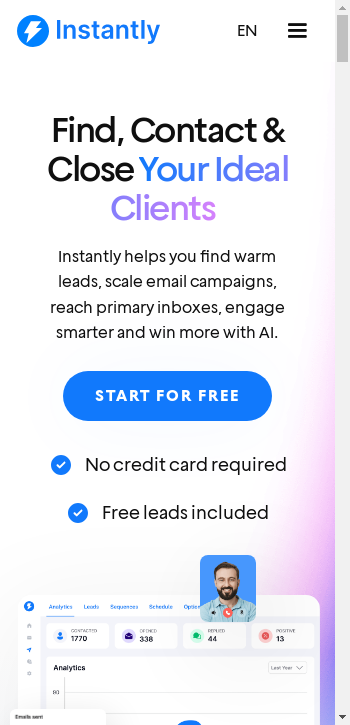 instantly.ai mobile screenshot b2b website scoring