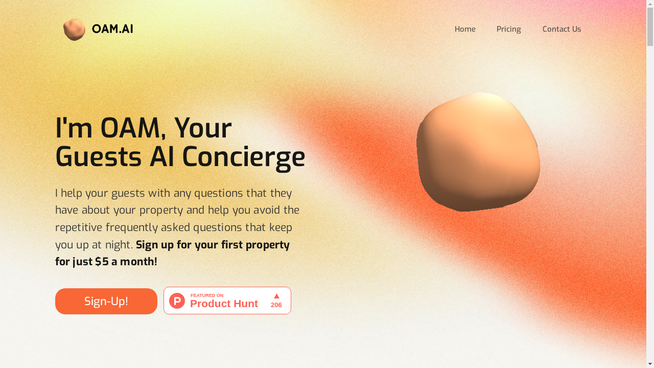 oam.ai desktop screenshot b2b webiste scoring
