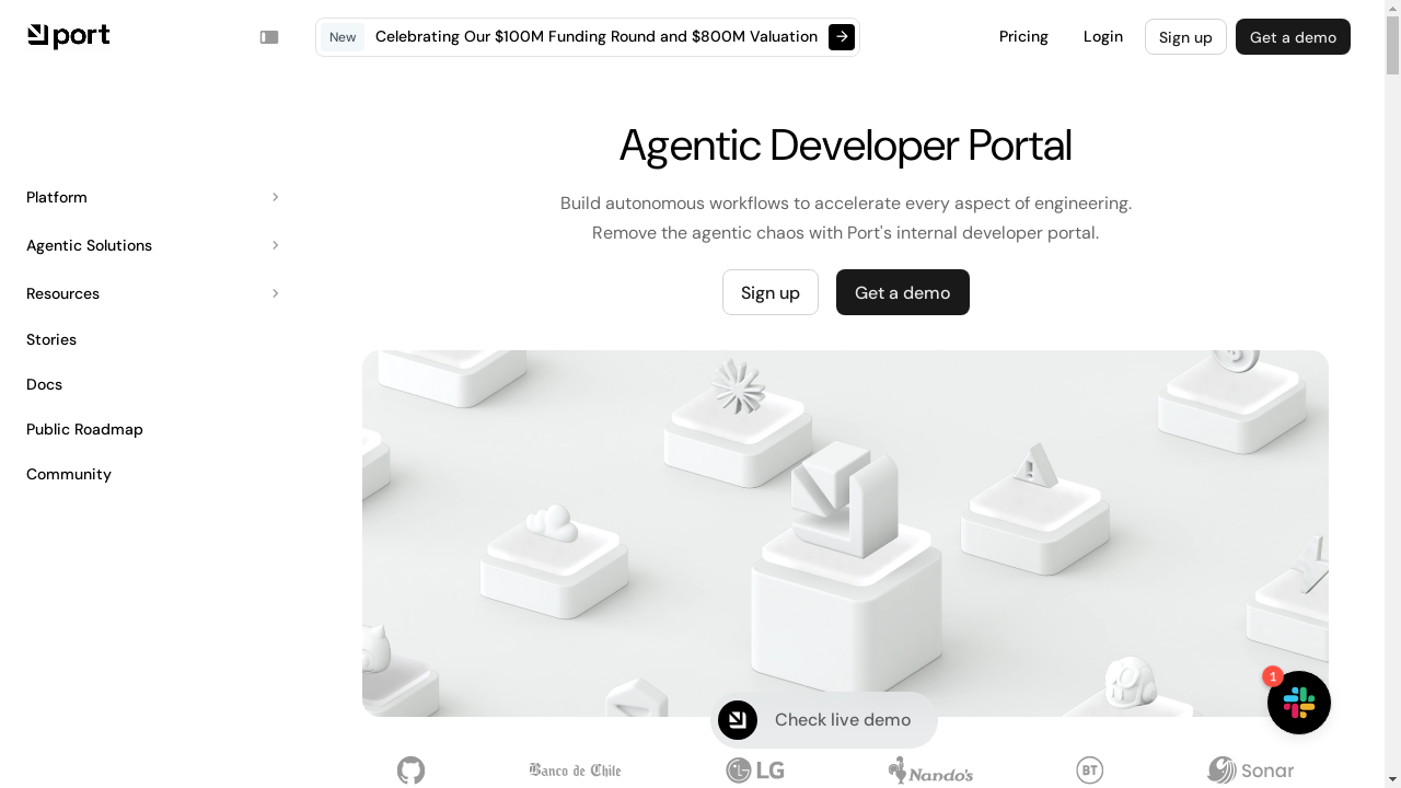 port.io desktop screenshot b2b webiste scoring