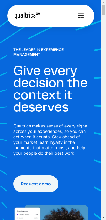 qualtrics.com mobile screenshot b2b website scoring
