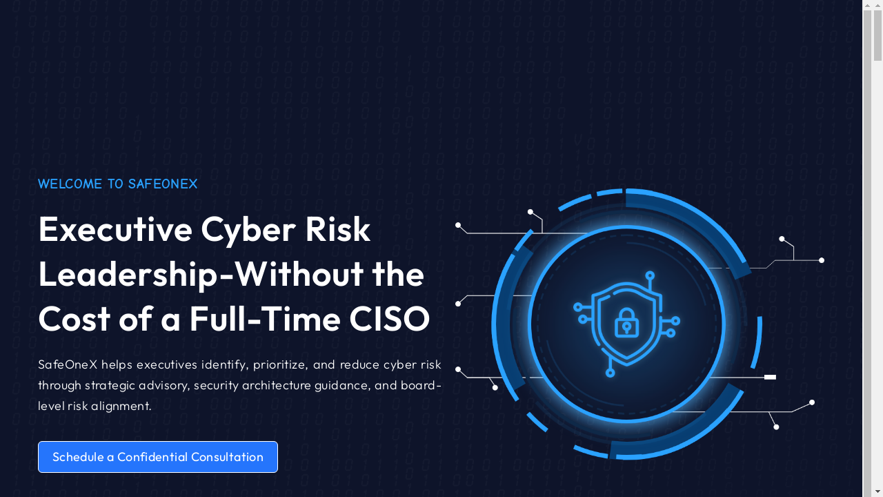 safeonex.com desktop screenshot b2b webiste scoring