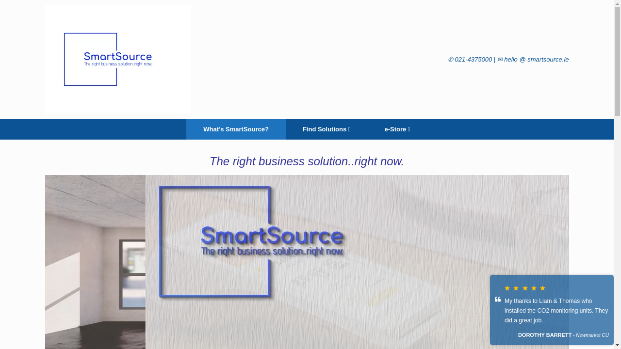 smartsource.ie desktop screenshot b2b webiste scoring