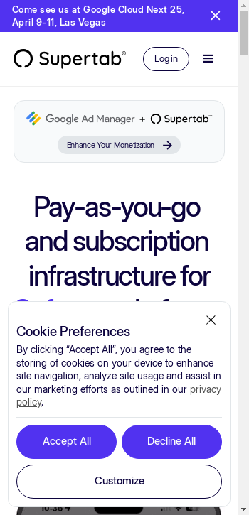 supertab.co mobile screenshot b2b website scoring