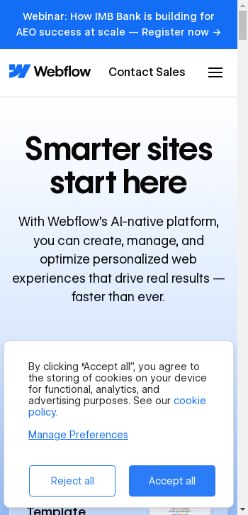webflow.io mobile screenshot b2b website scoring